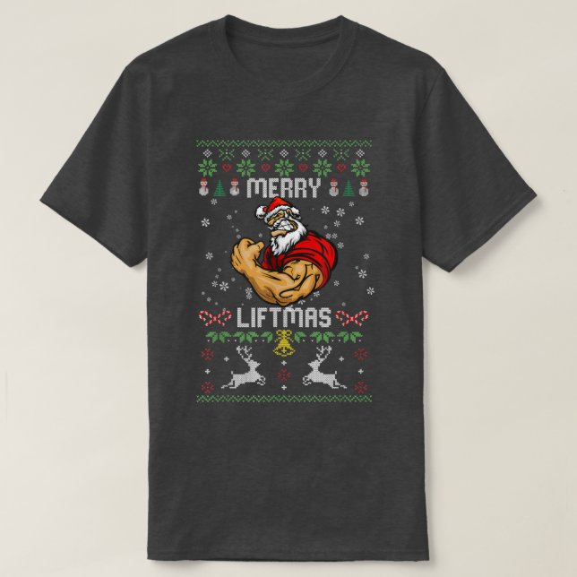 T-shirt Joyeux Noël Joyeux Noël Père Noël Vilain Avancé  (Design devant)