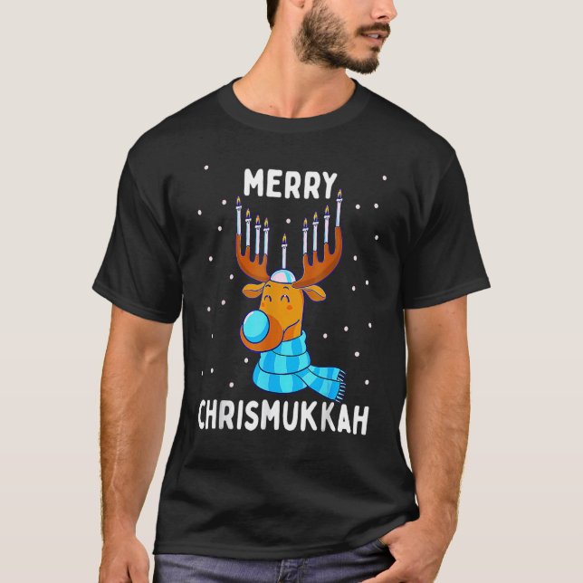 T-shirt Joyeux Noël juif Chrismukkah Hanoukka Reinde (Devant)