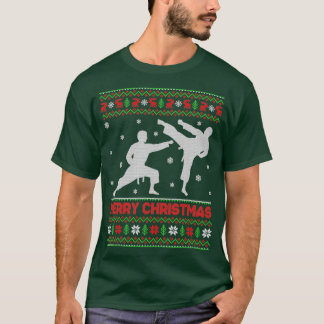 T-shirt Joyeux Noël Karate Xmas Ugly Père Noël 1
