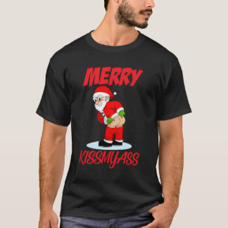 T-shirt Joyeux Noël Kissmyass Rebelle Drôle de Père Noël 