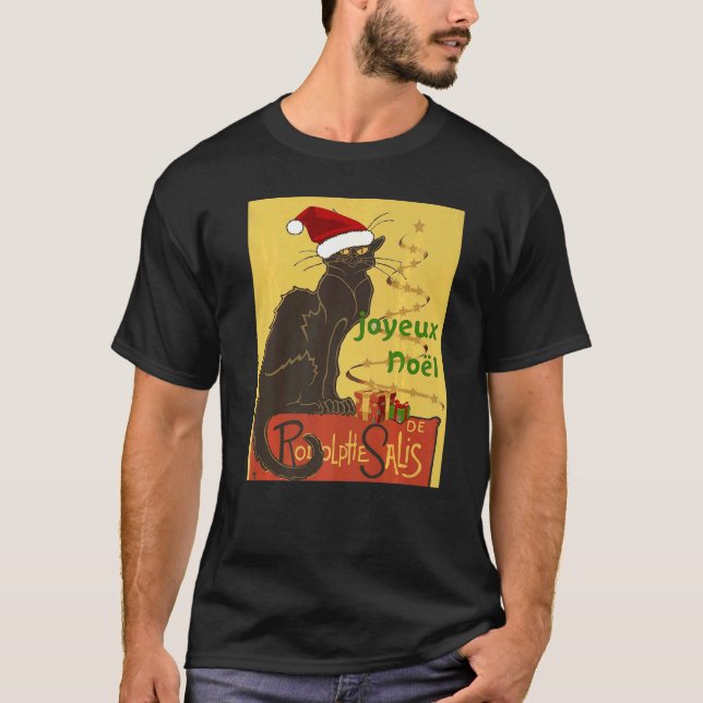 T-shirt Joyeux Noel Le Chat Noir Christmas Holiday Vector (Devant)