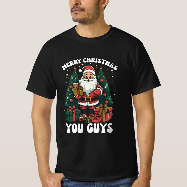 T-shirt Joyeux Noël, les gars du Père Noël (Devant)