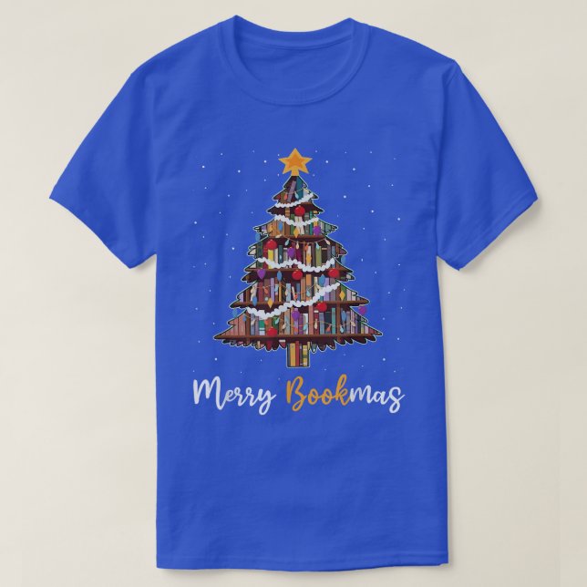 T-shirt Joyeux Noël Livre Arbre de Noël Bibliothécaire Fun (Design devant)