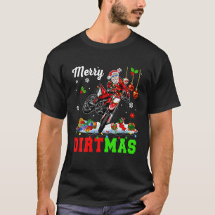 T-shirt Joyeux Noël Lumières Père Noël Riding Dirt B