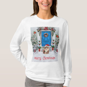 T-shirt Joyeux Noël Maison décorée avec Père Noël Kitty