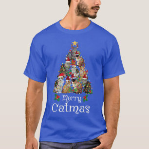 T-shirt Joyeux Noël Noël Hommes Femmes Enfants Drôle Chat