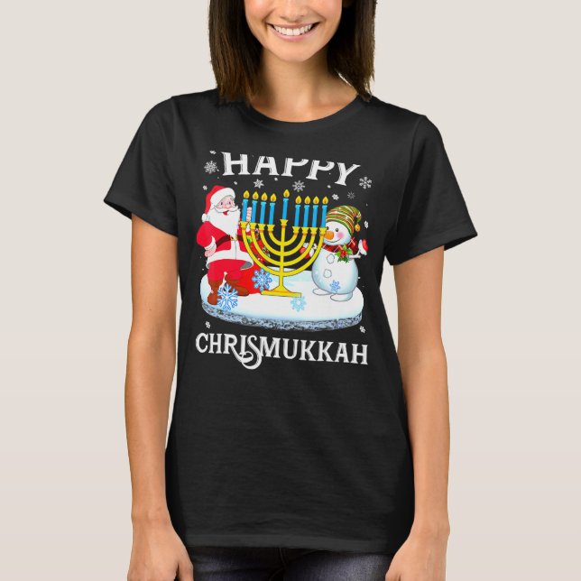 T-shirt Joyeux Noël Noël Noël Hanoukka Bijoux de Noël (Devant)