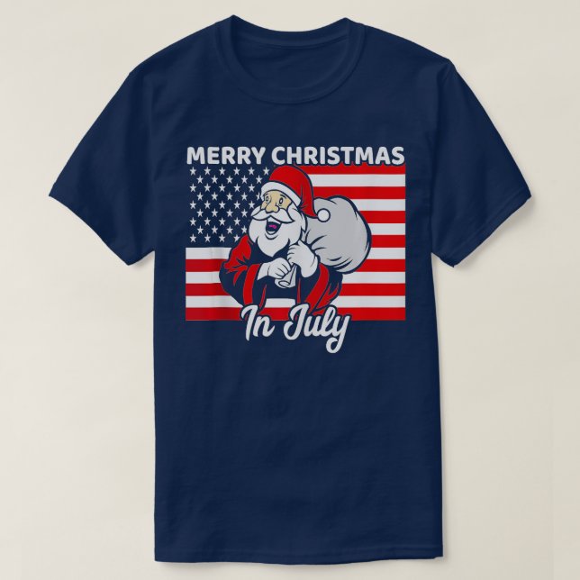 T-shirt Joyeux Noël Noël Noël Noël en Juillet 4 Party Père (Design devant)