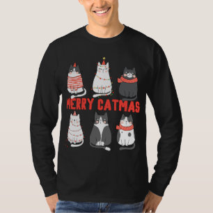 T-shirt Joyeux Noël Noël Noël Novelty Amoureux des chats C