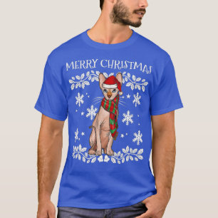 T-shirt Joyeux Noël Ornement Sphynx Chat Xmas Père Noël -g