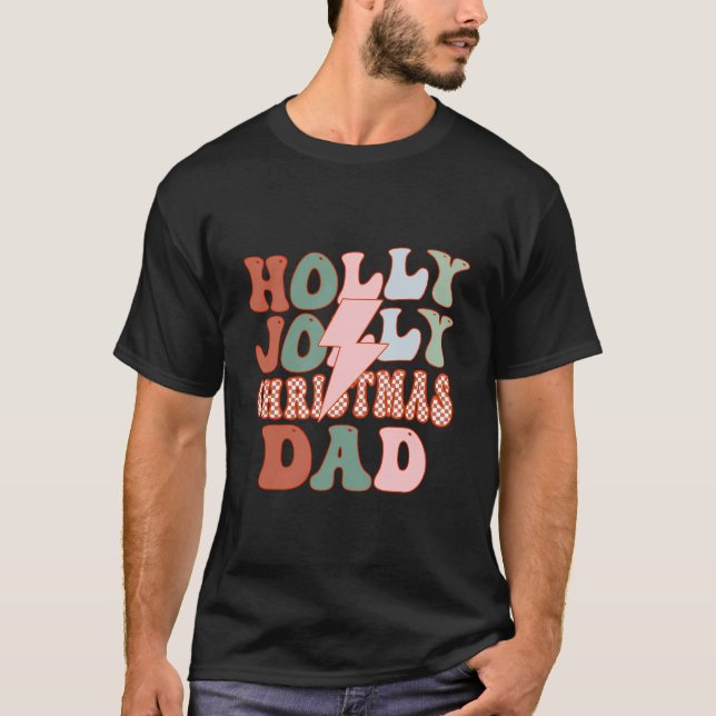 T-shirt Joyeux Noël Papa Papa Papa Papa Retro Noël Famille (Devant)
