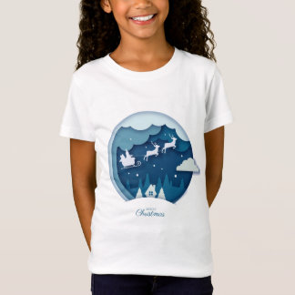 T-Shirt Joyeux Noël - Père Noël avec la neige tomber T-shi