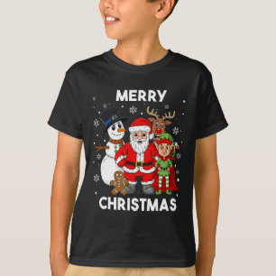 T-shirt Joyeux Noël Père Noël Et Amis Garçons Fille Enfant