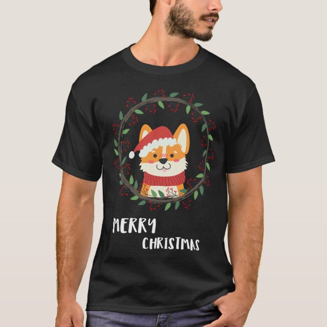T-shirt Joyeux Noël Père Noël Puppy (Devant)