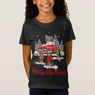 T-Shirt Joyeux Noël Père Noël Reindeer Otterhound avec Rou