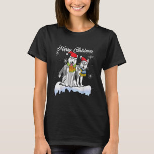 T-shirt Joyeux Noël Père Noël Sibérien Husky Chien No