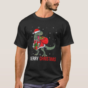 T-shirt Joyeux Noël Père Noël T Rex Dinosaur Funny Boys