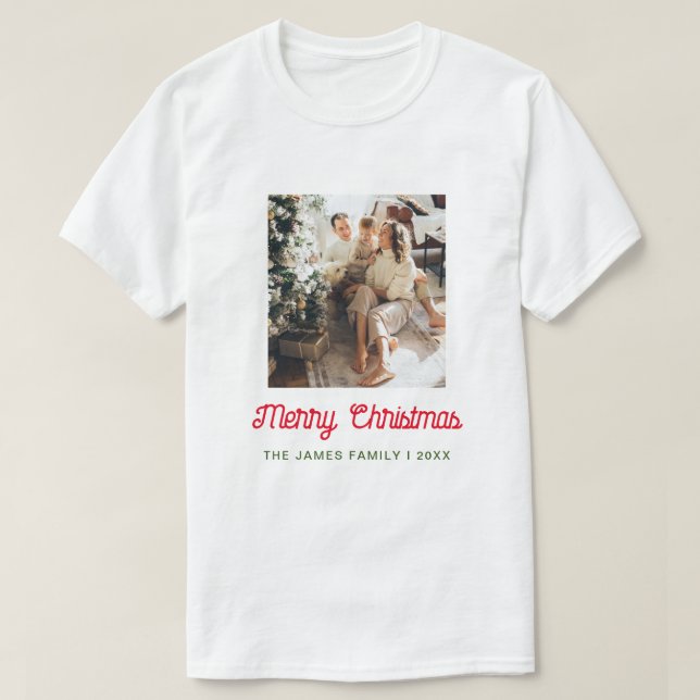 T-shirt Joyeux Noël Photo de famille (Design devant)