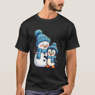 T-shirt Joyeux Noël Pour Cadeau Pingouin Bonhomme de Neige