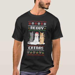 T-shirt Joyeux Noël pour chat  Pyjama de chat xmas Meowy C