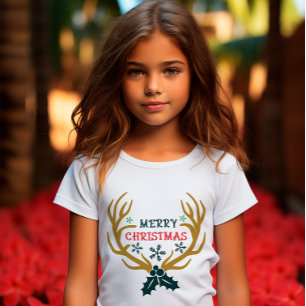 T-Shirt Joyeux Noël ReindeerFlacons de neige
