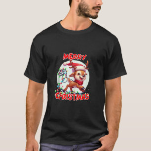 T-shirt Joyeux Noël Renne empêtré dans les guirlandes de N