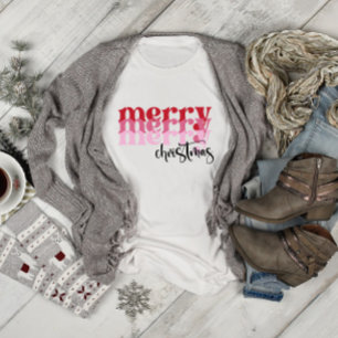 T-shirt Joyeux Noël rose