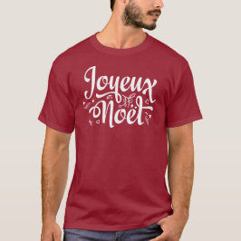 T-shirt Joyeux Noel Rouge Français Joyeux Noël