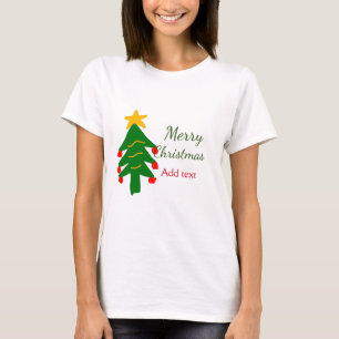 T-shirt Joyeux Noël rouge vert Noël ajouter le nom