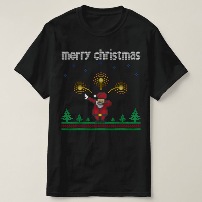T-shirt joyeux noël santa claus Vilain pull de Noël (Design devant)