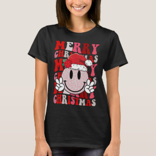 T-shirt Joyeux Noël Smile Face Père Noël Casquette Super