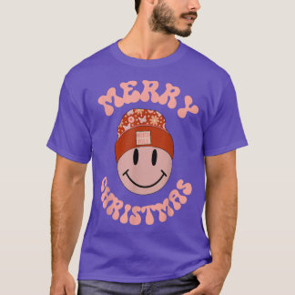 T-shirt Joyeux Noël Snowman Retro Pôle Nord Souriant F