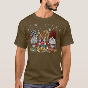 T-shirt Joyeux Noël Trois Gnomes Machine à coudre Leopar
