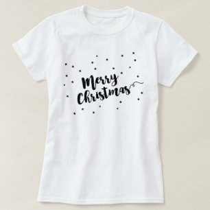 T-shirt Joyeux Noël - Typographie de script et étoiles