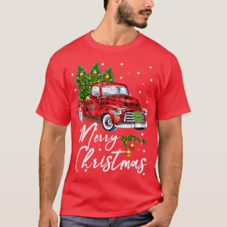 T-shirt Joyeux Noël Vintage Wagon Rouge Camion Pyjama Fam