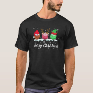 T-shirt Joyeux Noël Volleyball Santa Hat Funny Volleyb