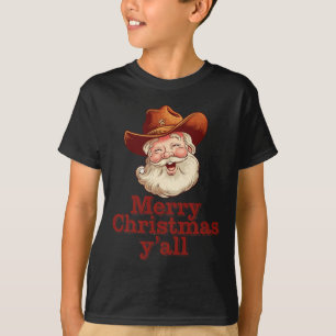 T-shirt Joyeux Noël Y’all Cowboy Père Noël Western Country