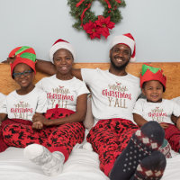 Joyeux Noël y’all Fun Red Gold Typographie