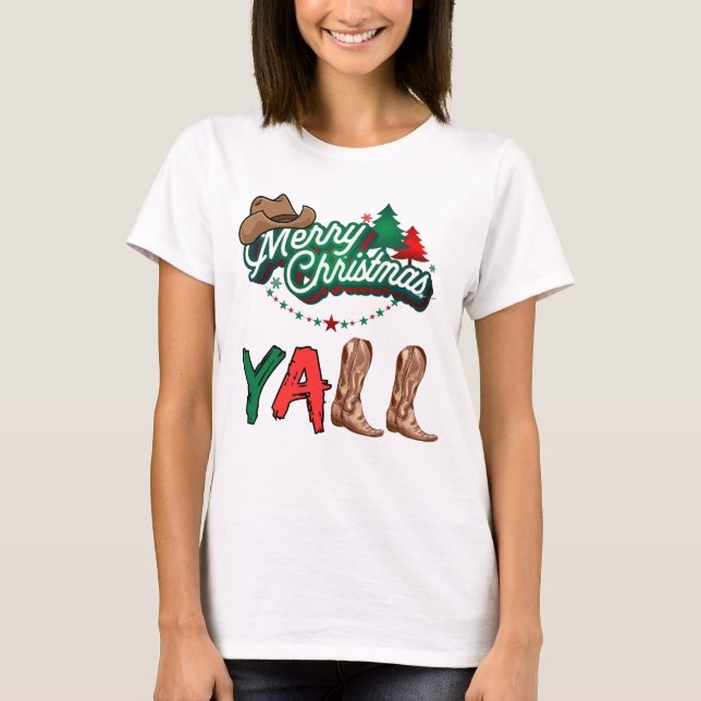 T-shirt Joyeux Noël Yall (Devant)