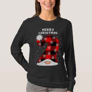 T-shirt Joyeux Noël Y'all avec des Gnomes Plaid À damiers