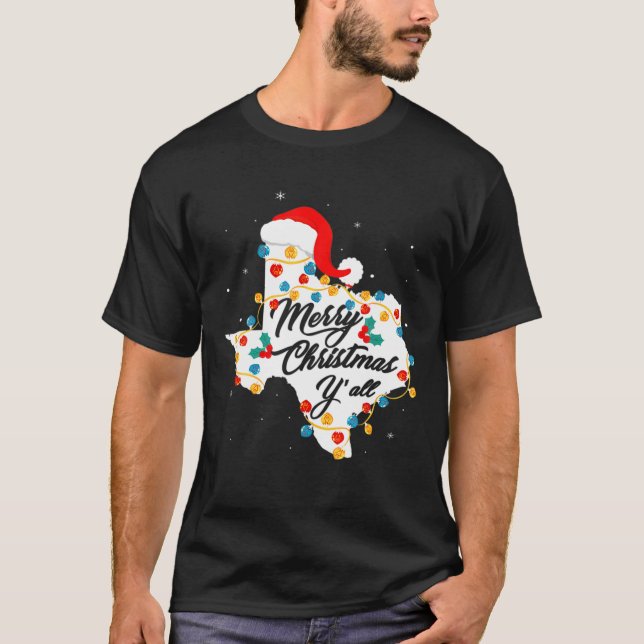 T-shirt Joyeux Noël Y'all Christmas Party Joyeux Christ (Devant)