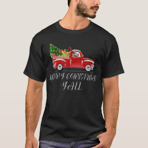 T-shirt joyeux noël yall red truck drôle