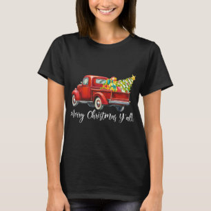 T-shirt Joyeux Noël Y'all Retro Camion Rouge Noël Bo