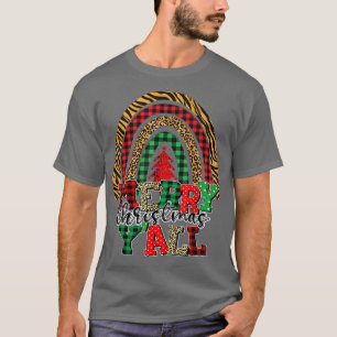 T-shirt Joyeux Noël Yall Tree Buffalo Plaid Family Mat