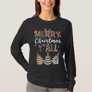 T-shirt Joyeux Noël Y'all Tree Leopard Giraffe Zebra S