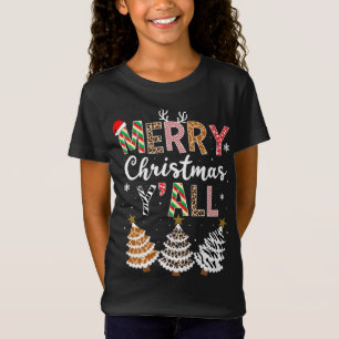 T-Shirt Joyeux Noël Y'all Tree Leopard Giraffe Zebra S