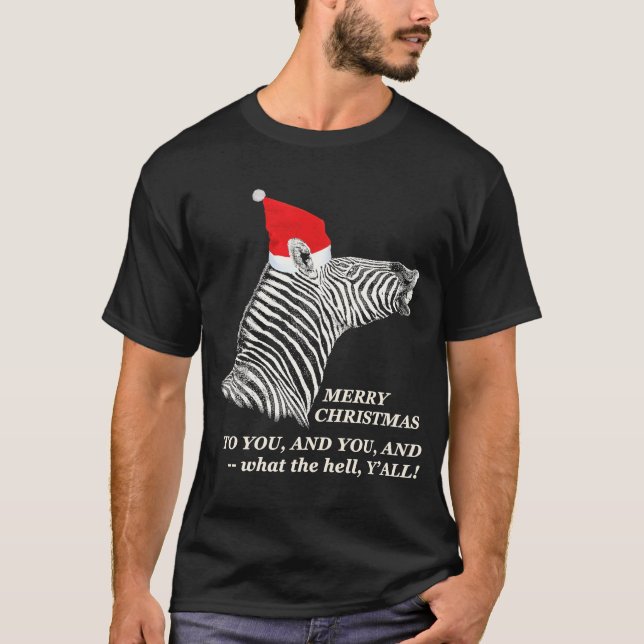 T-shirt Joyeux Noël Y'all Zebra (Devant)