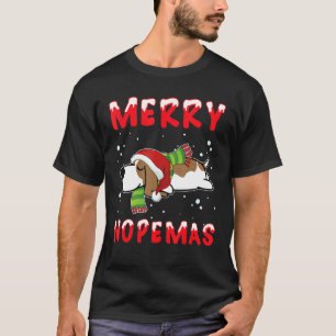 T-shirt Joyeux Nopemas Basset Hound Nope Lazy Pajamas Chri