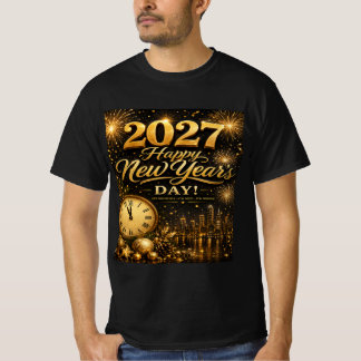 T-shirt Joyeux Nouvel An 2027 | Feux d'Artifice Luxueux en