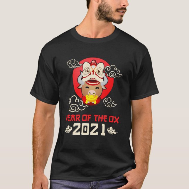 T-shirt Joyeux Nouvel An Chinois 2021 - Année Du Ox Pullo (Devant)